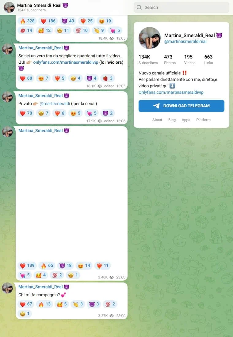 Anteprima del canale Telegram Martina Smeraldi