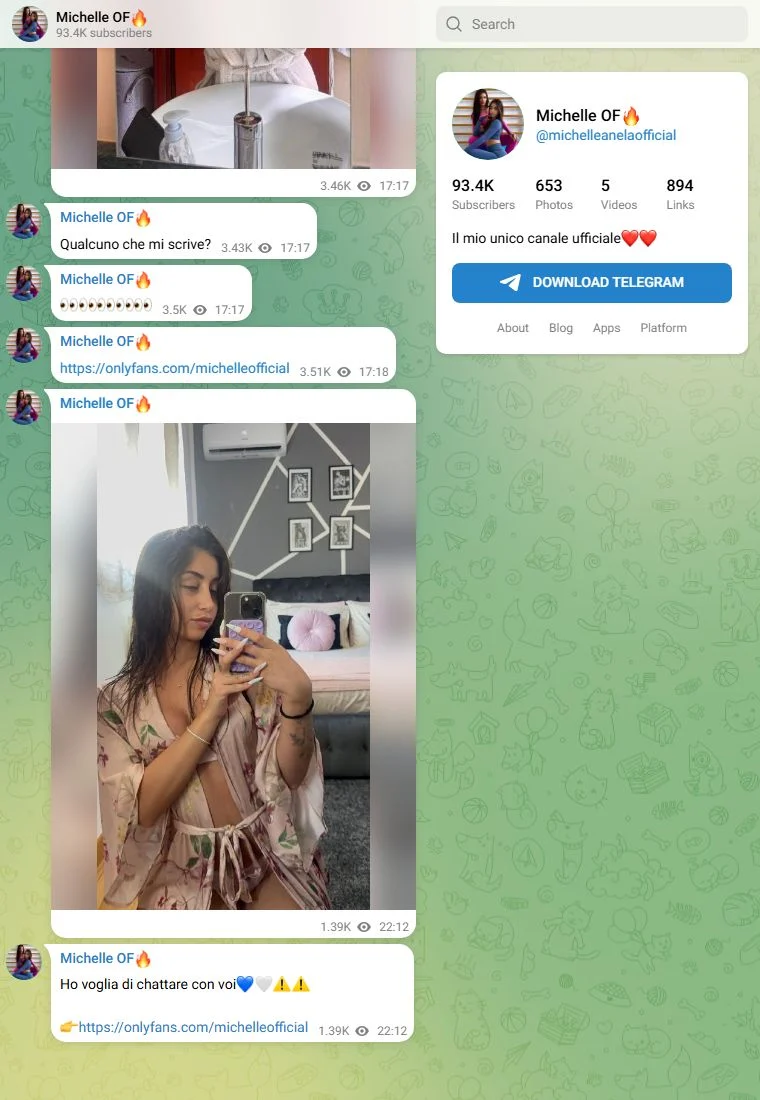 Anteprima del canale Telegram Michelle OF