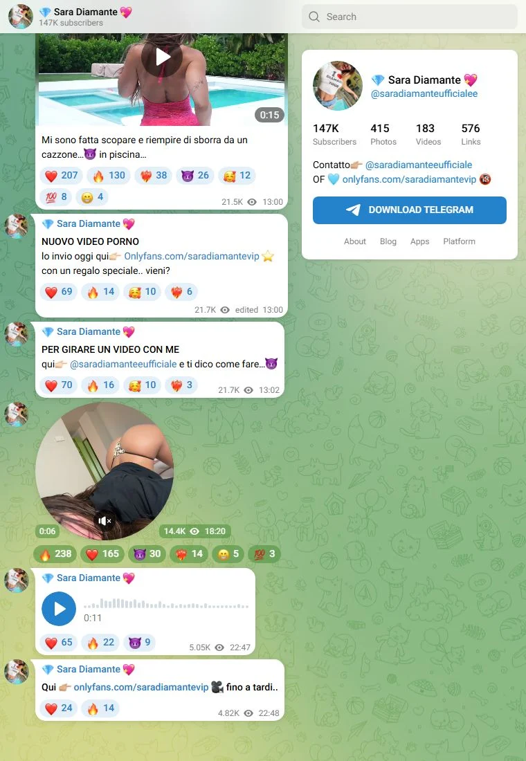 Anteprima del canale Telegram Sara Diamante